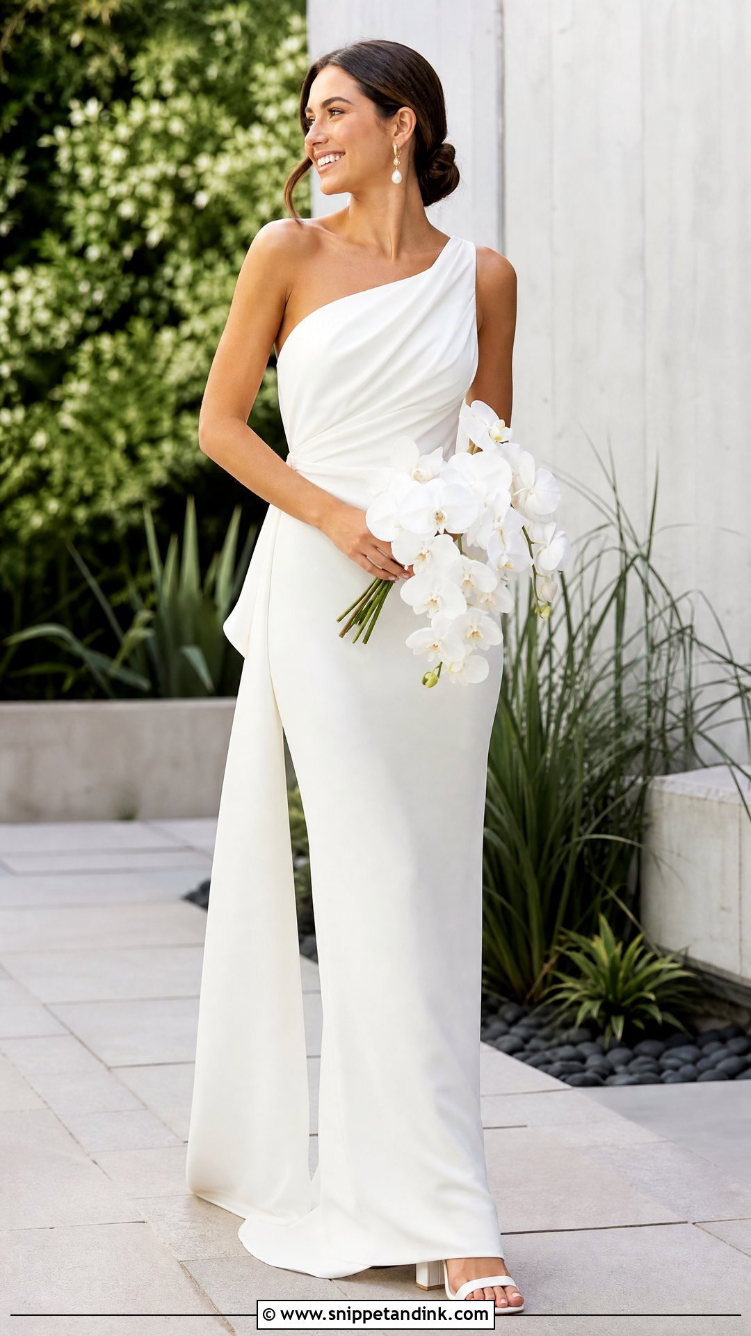 One Shoulder Outdoor Wedding Dress - Snippet and Ink - 20 Outdoor Wedding Dresses