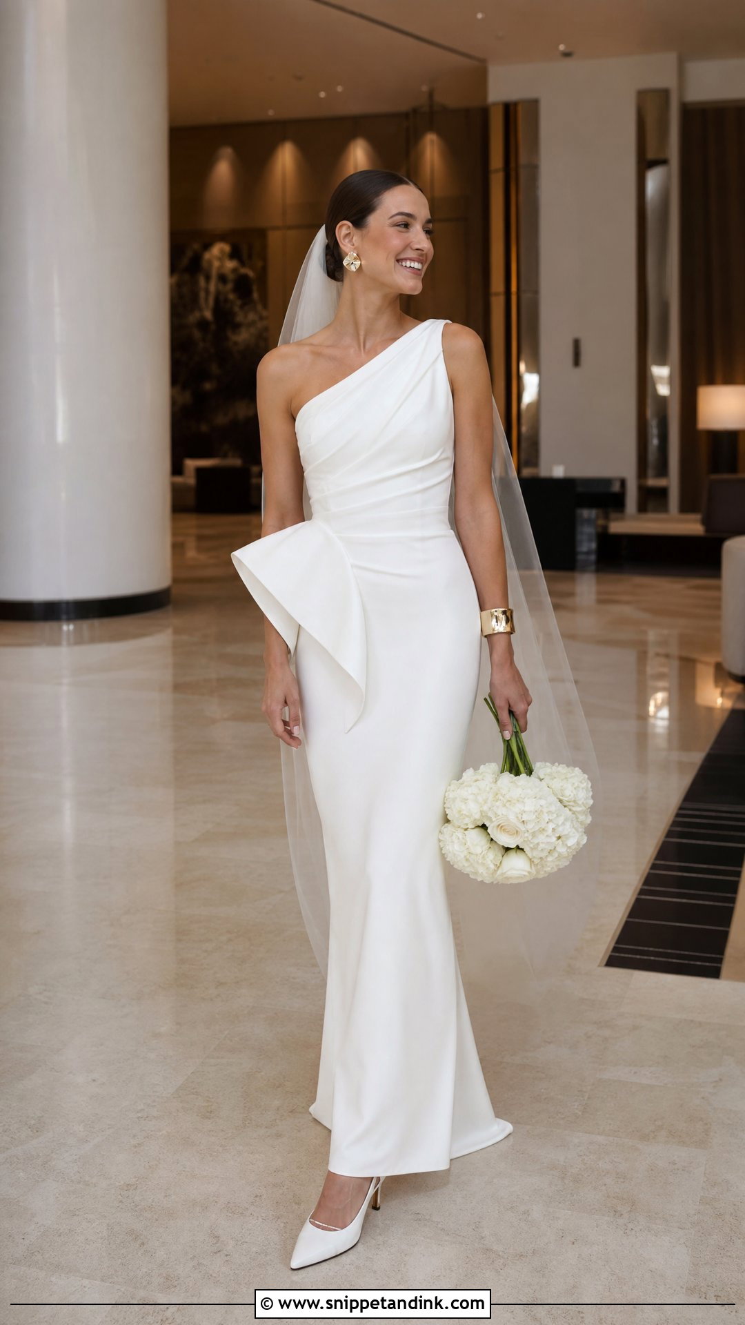 One Shoulder Peplum Wedding Dress - Snippet and Ink - 20 Peplum Wedding Dress Ideas