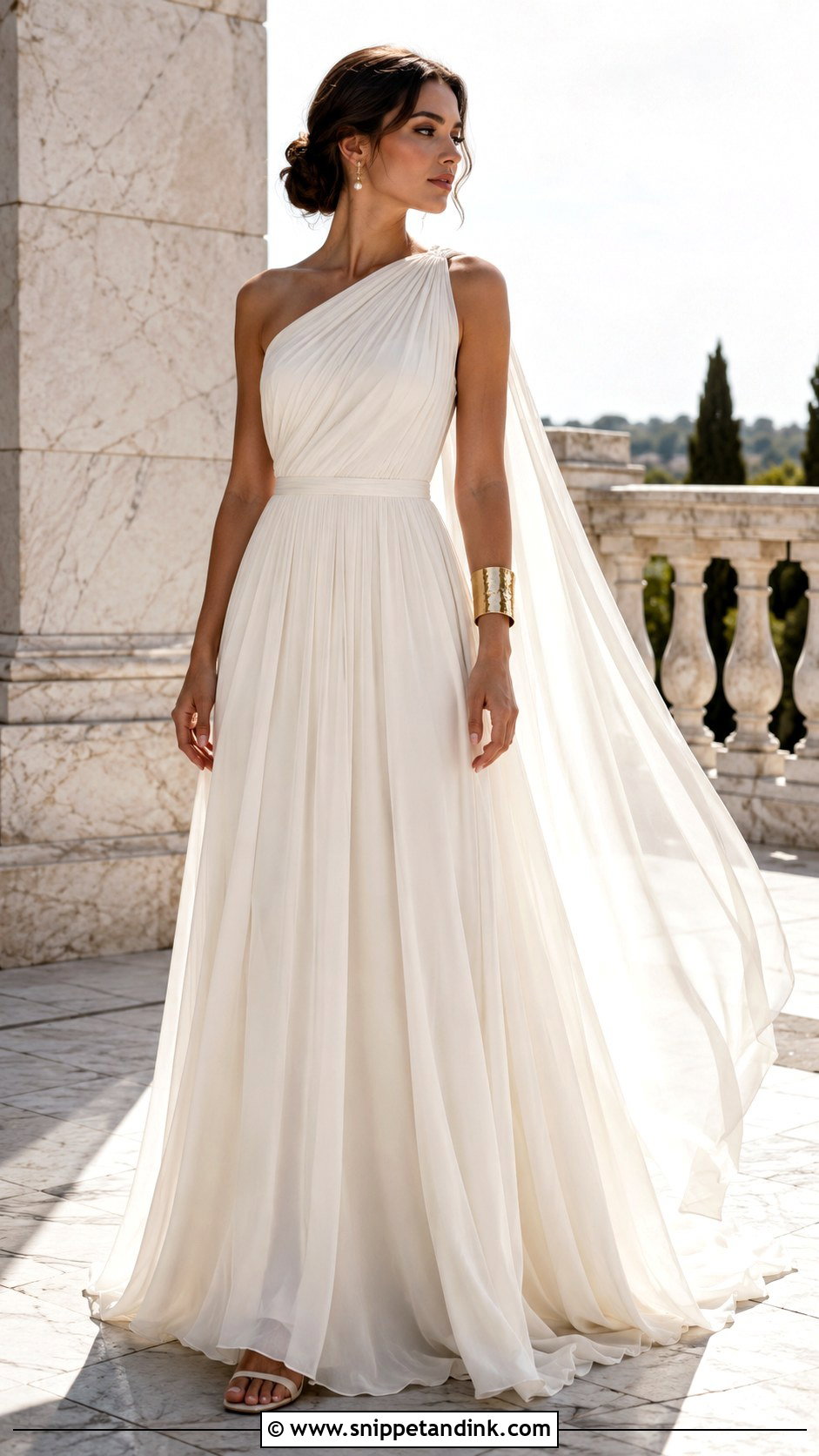 One Shoulder Roman Wedding Dress - Snippet and Ink - 20 Roman Wedding Dress Ideas