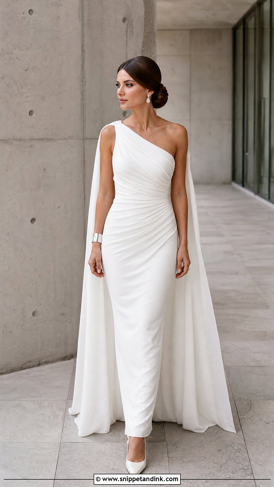One Shoulder Ruched Wedding Dress - Snippet and Ink - 25 Ruched Wedding Dress Ideas