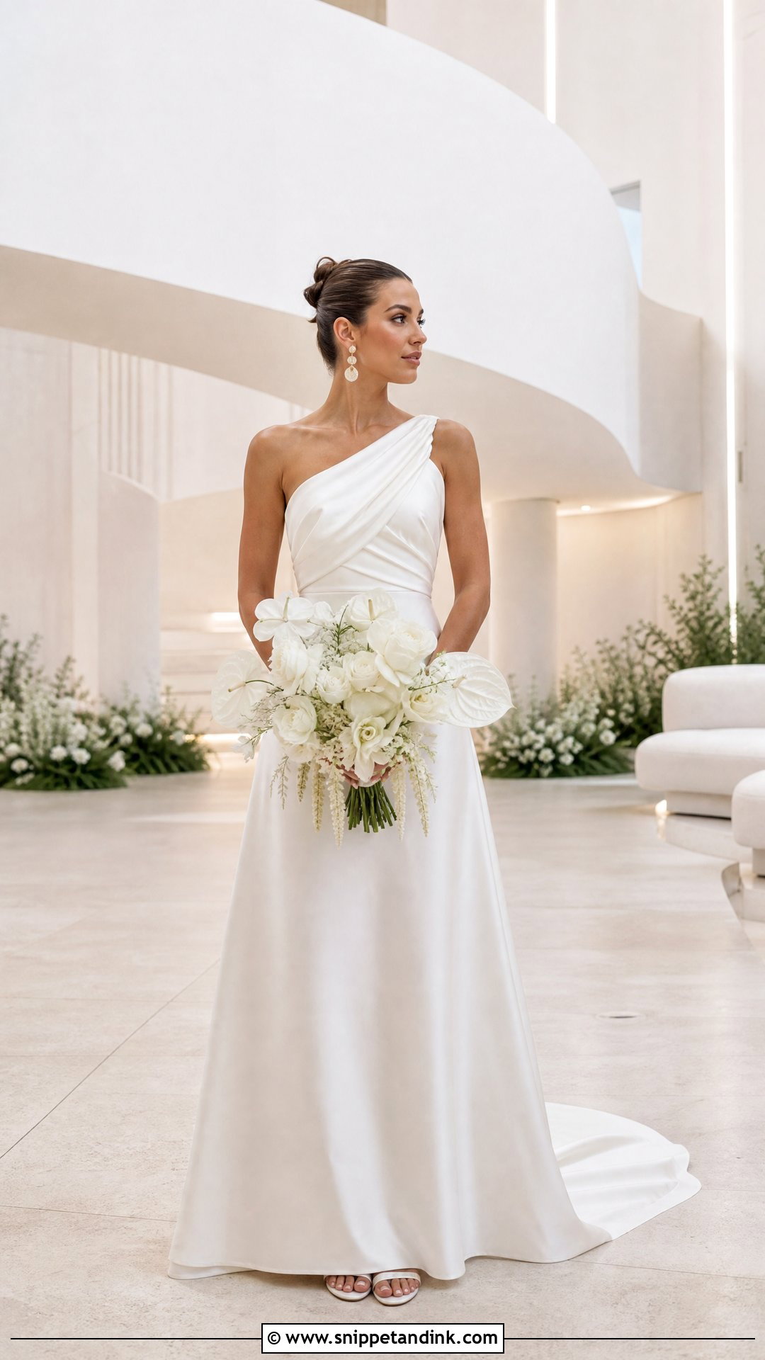One Shoulder Satin Wedding Dress - Snippet and Ink - 20 Plain Satin Wedding Dress Ideas