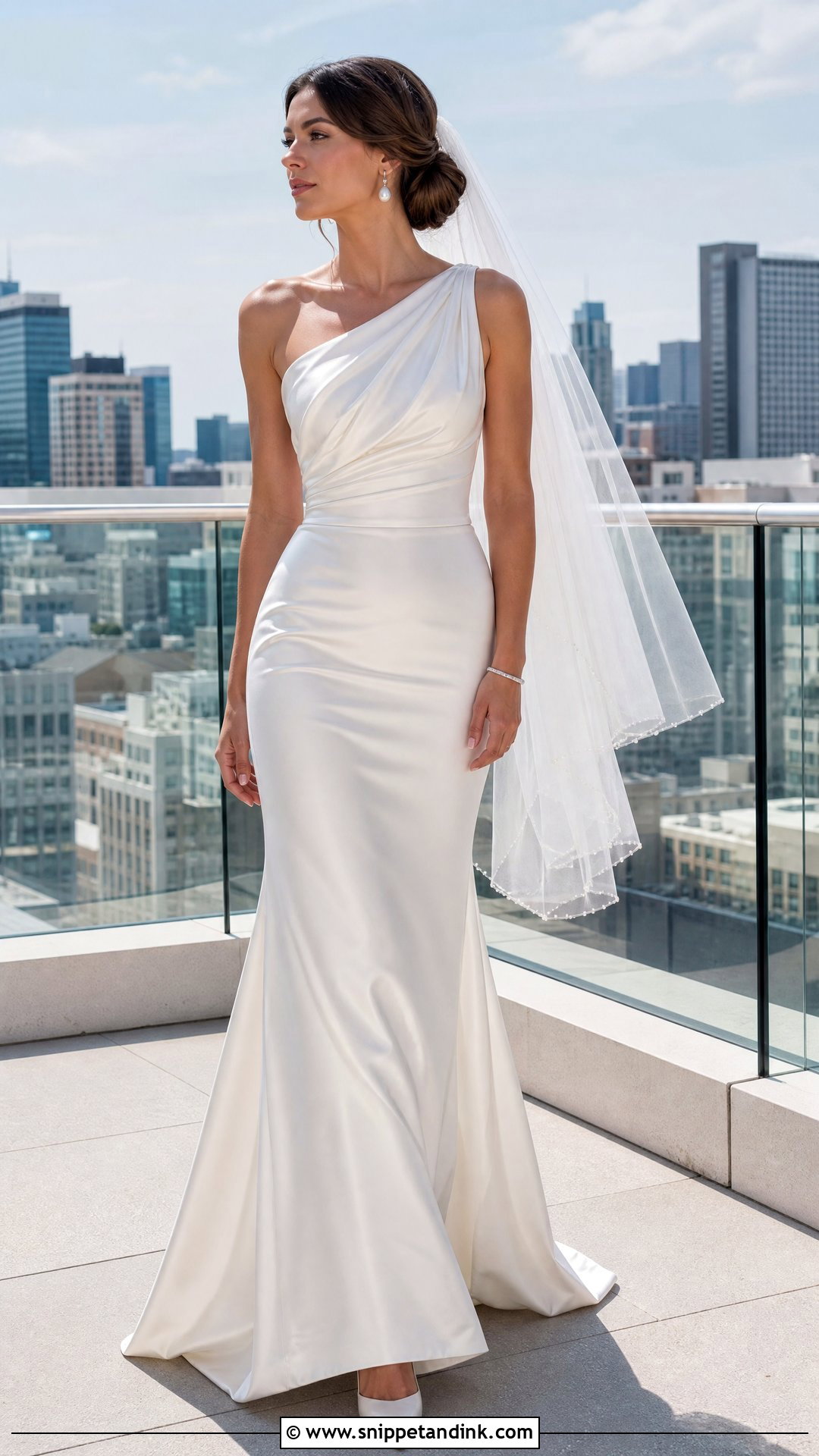 One Shoulder Satin Wedding Dress - Snippet and Ink - 25 Simple Romantic Wedding Dress Ideas