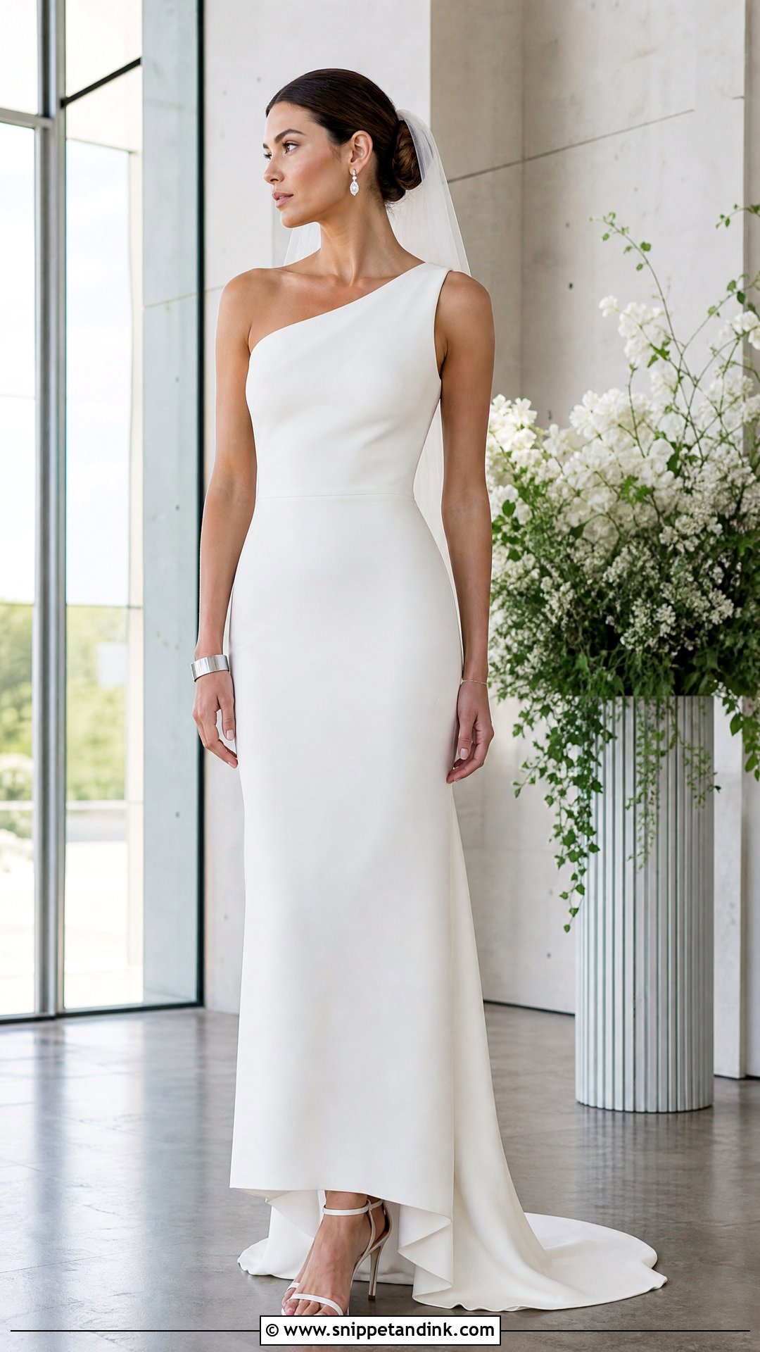 One Shoulder Sheath Wedding Dress - Snippet and Ink - 20 Simple Sheath Wedding Dress Ideas