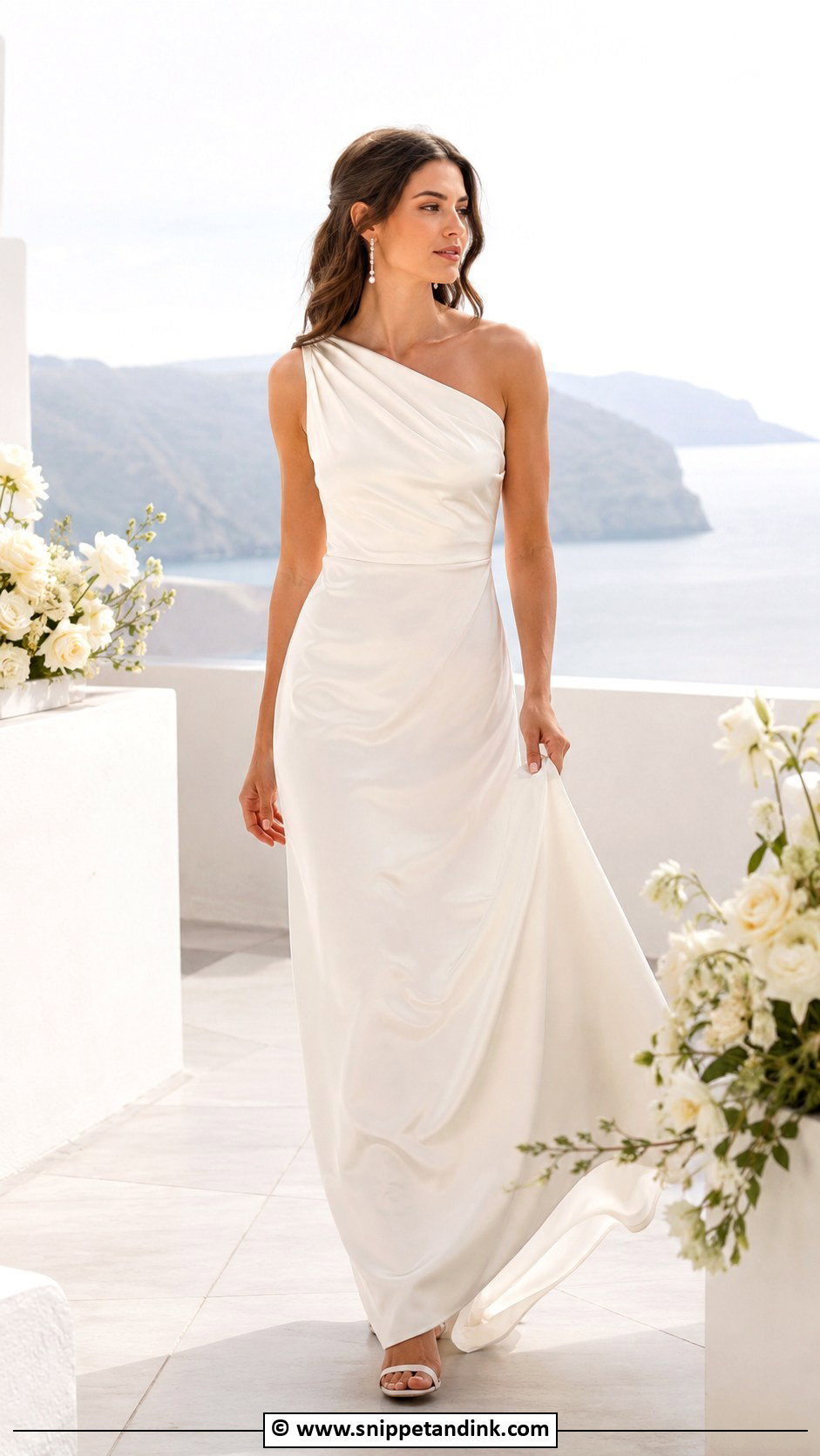 One Shoulder Silk Wedding Dress - Snippet and Ink - 30 One Shoulder Wedding Dress Ideas
