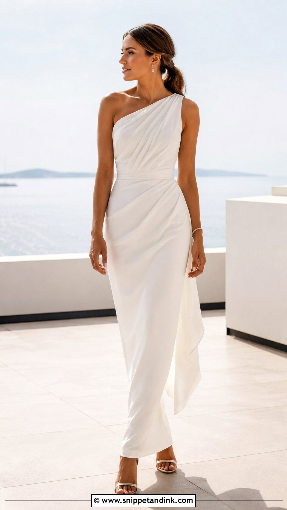 One Shoulder Summer Wedding Dress - Snippet and Ink - 20 Summer Wedding Dress for Bride Ideas