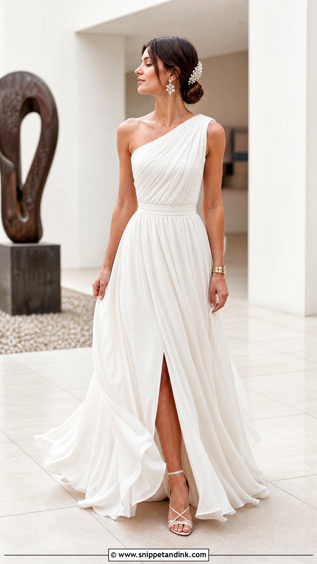 One Shoulder Summer Wedding Dress - Snippet and Ink - 20 Wedding Dresses for Summer