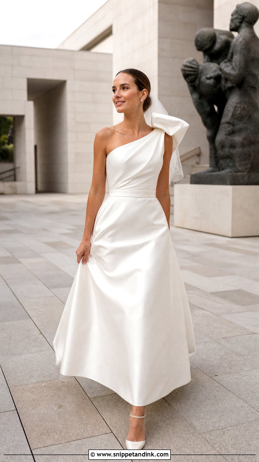 One Shoulder Taffeta Wedding Dress - Snippet and Ink - 25 Taffeta Wedding Dress Ideas