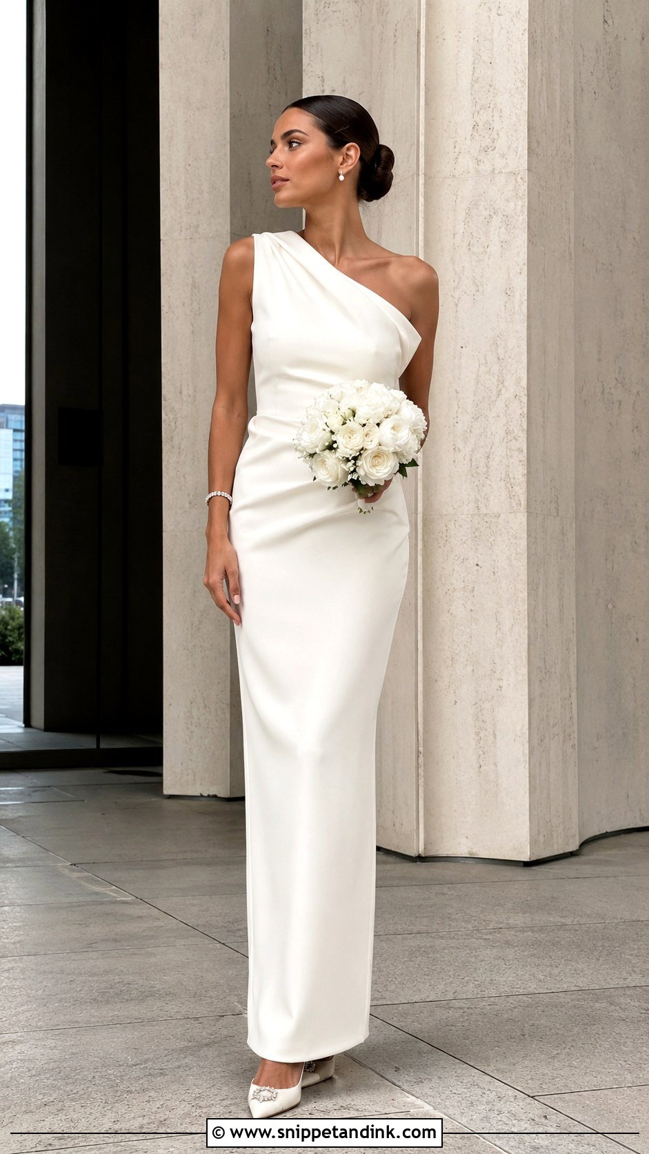 One Shoulder Top And Column Skirt Wedding Dress - Snippet and Ink - 25 Top and Skirt Wedding Dress Ideas