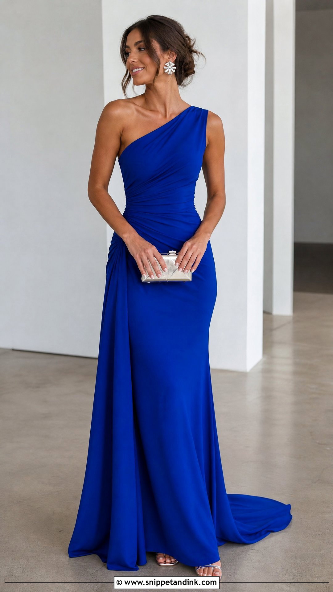 One Shoulder Trail Gown - Snippet and Ink - 20 Trail Gown Ideas