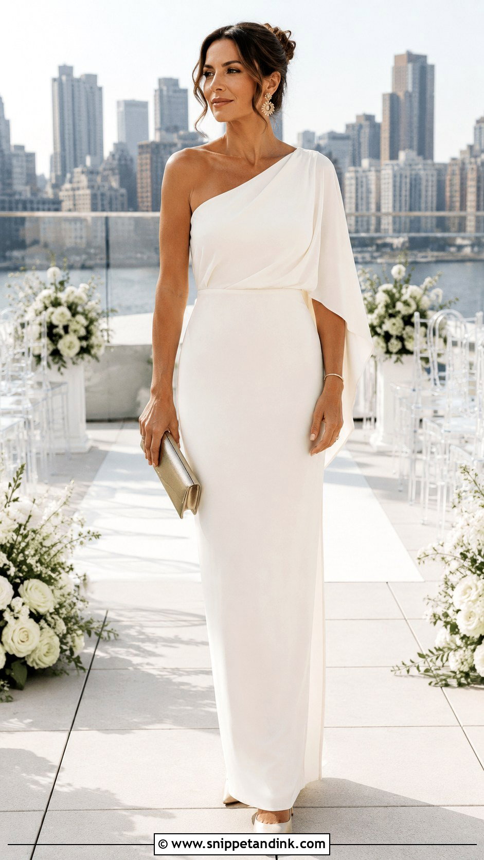 One Shoulder Vow Renewal Dress - Snippet and Ink - 20 Wedding Renewal Dress Ideas