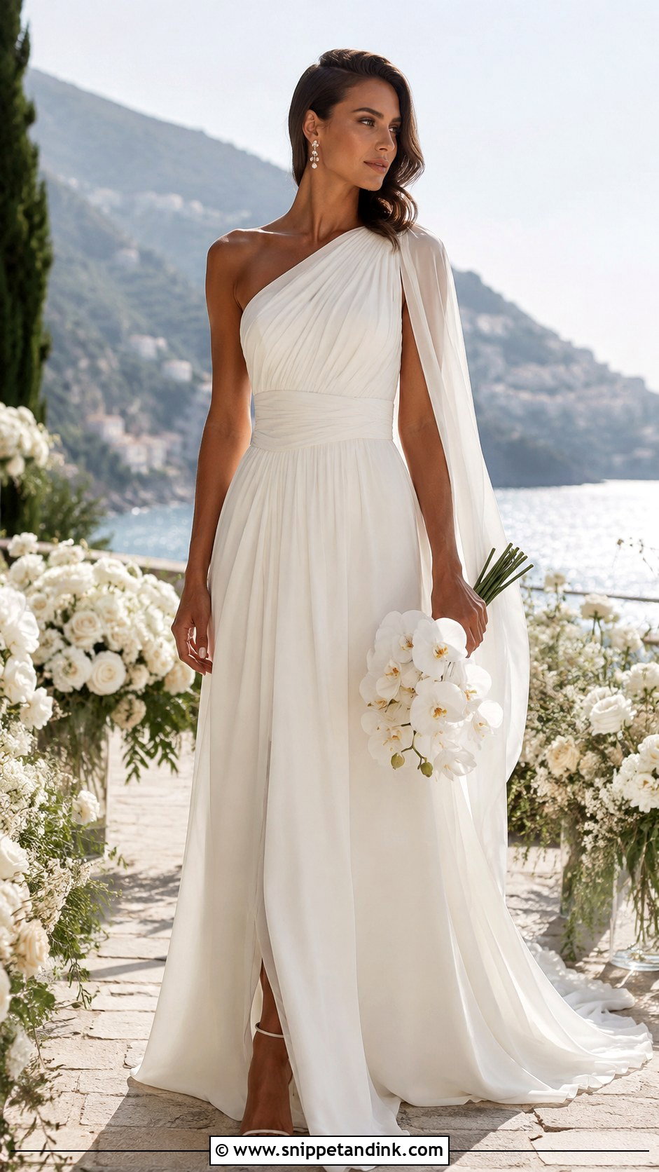 One Shoulder Wedding Dress - Snippet and Ink - 25 Ethereal Wedding Dress Goddesses Ideas