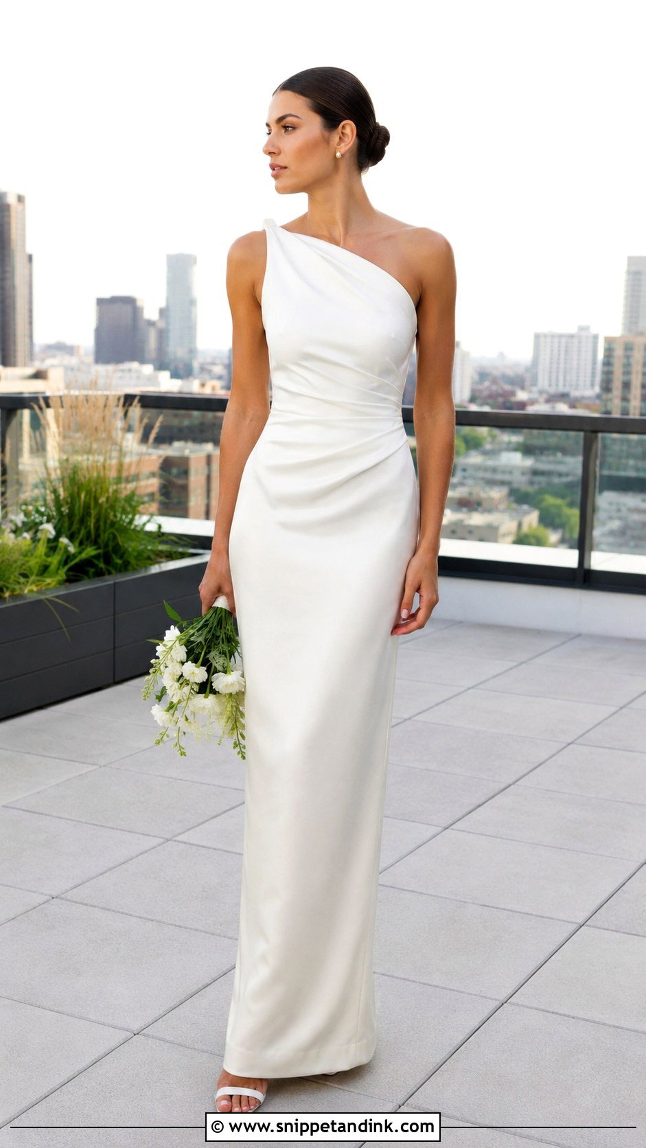 One Shoulder Wedding Dress - Snippet and Ink - 30 Elegant Minimalist Wedding Dress Ideas