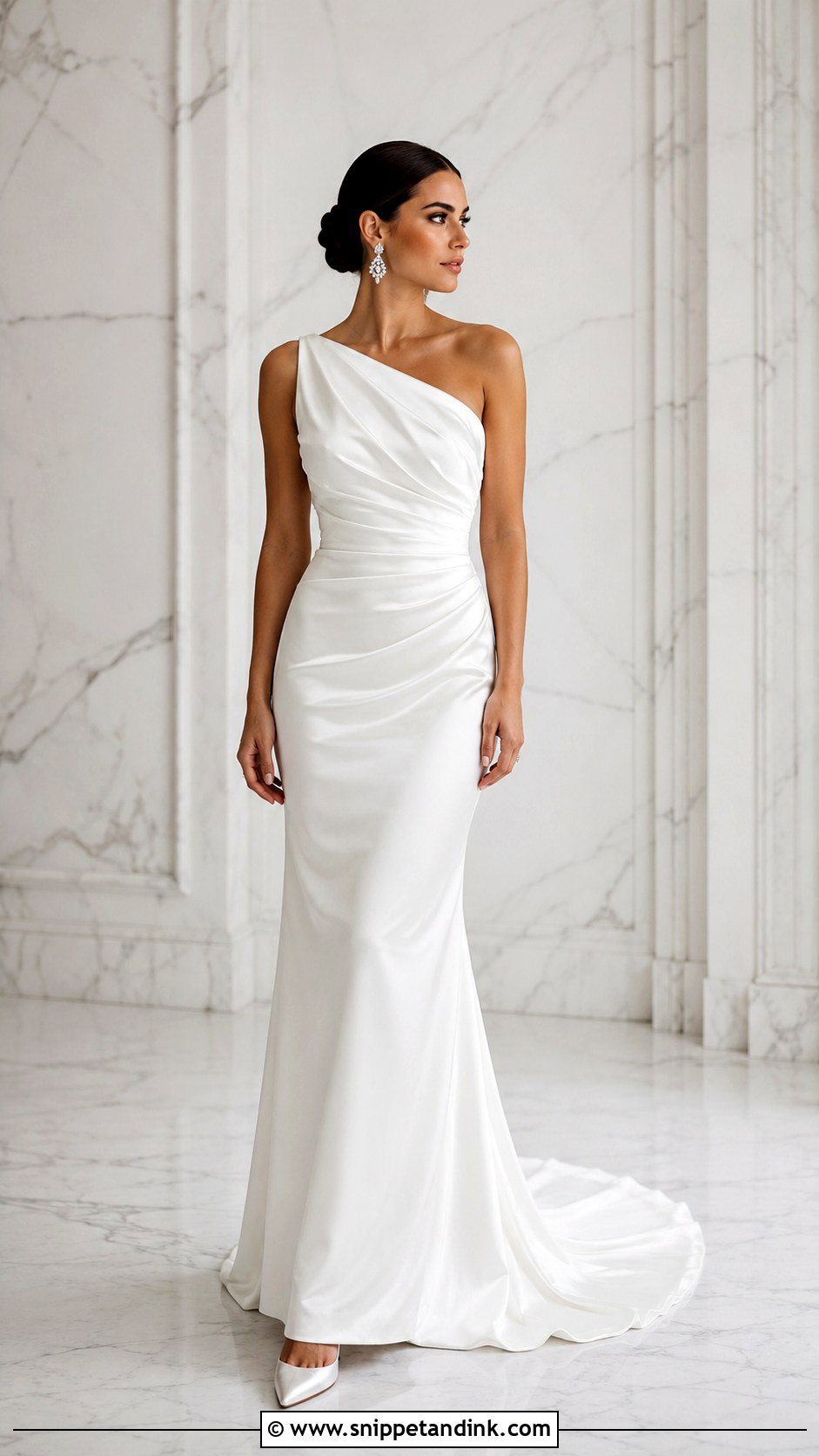 One Shoulder Wedding Dress - Snippet and Ink - 30 Old Hollywood Wedding Dress Ideas