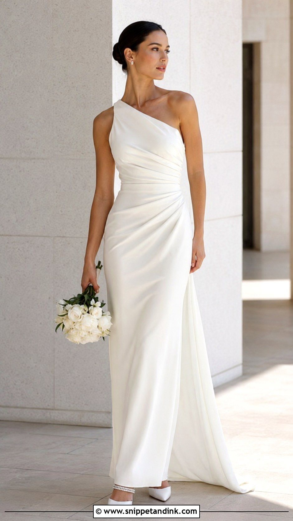 One Shoulder Wedding Dress - Snippet and Ink - 30 Sleek Wedding Dress Ideas