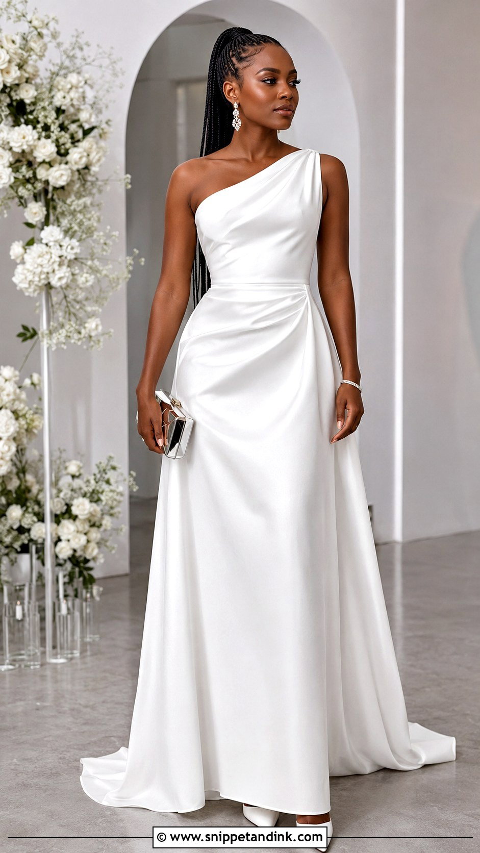 One Shoulder Wedding Dress - Snippet and Ink - 20 Black Bride Wedding Dress Ideas