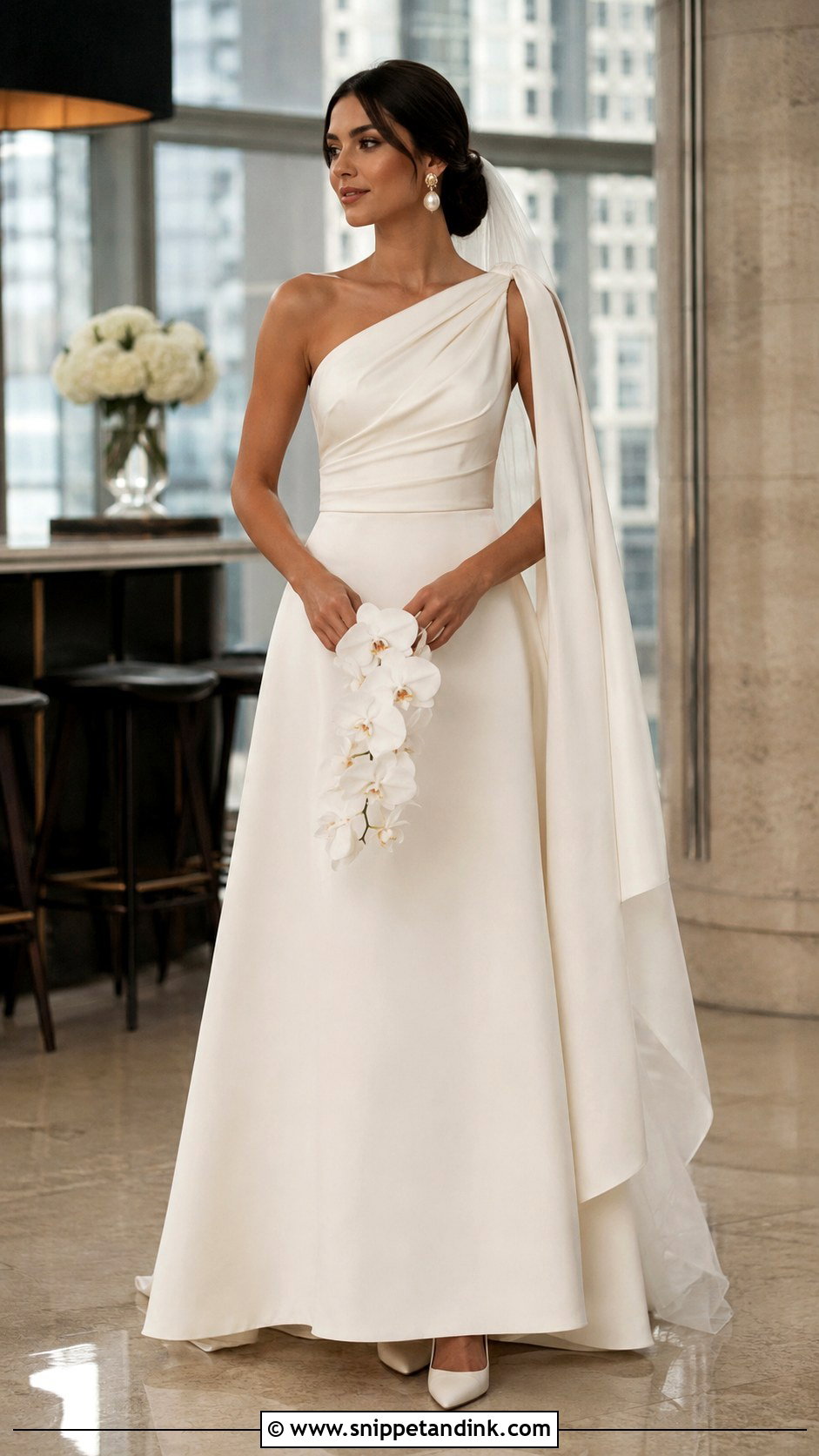 One Shoulder Wedding Dress - Snippet and Ink - 20 Majestic Wedding Dresses