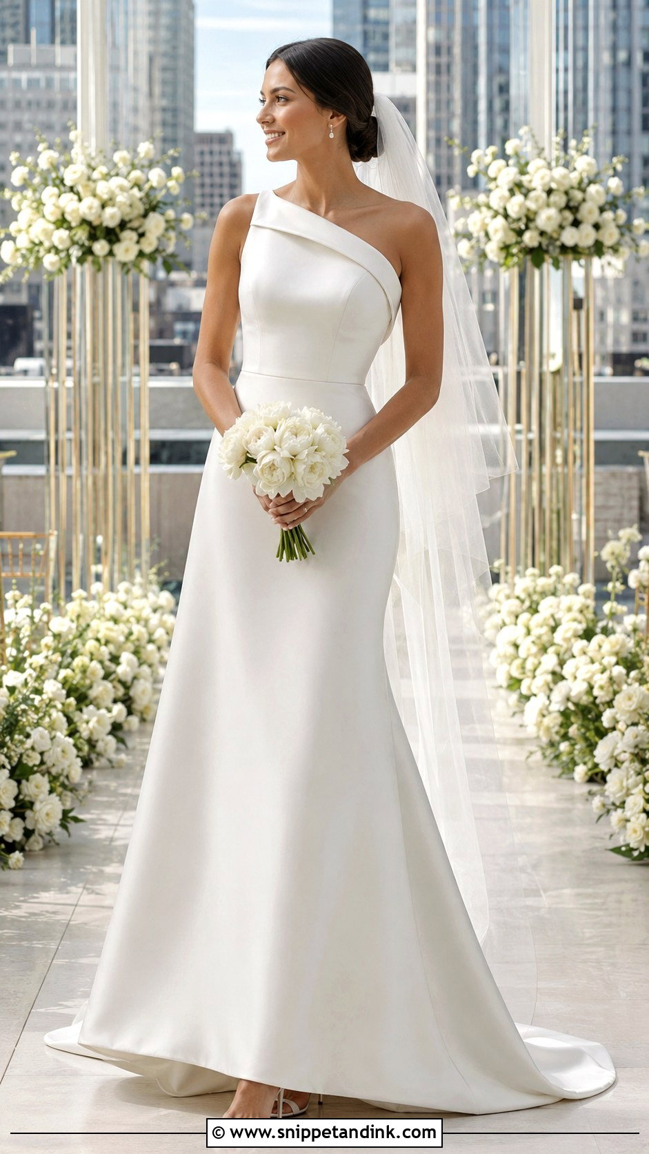 One Shoulder Wedding Dress - Snippet and Ink - 20 Modern Minimalist Wedding Dress Ideas