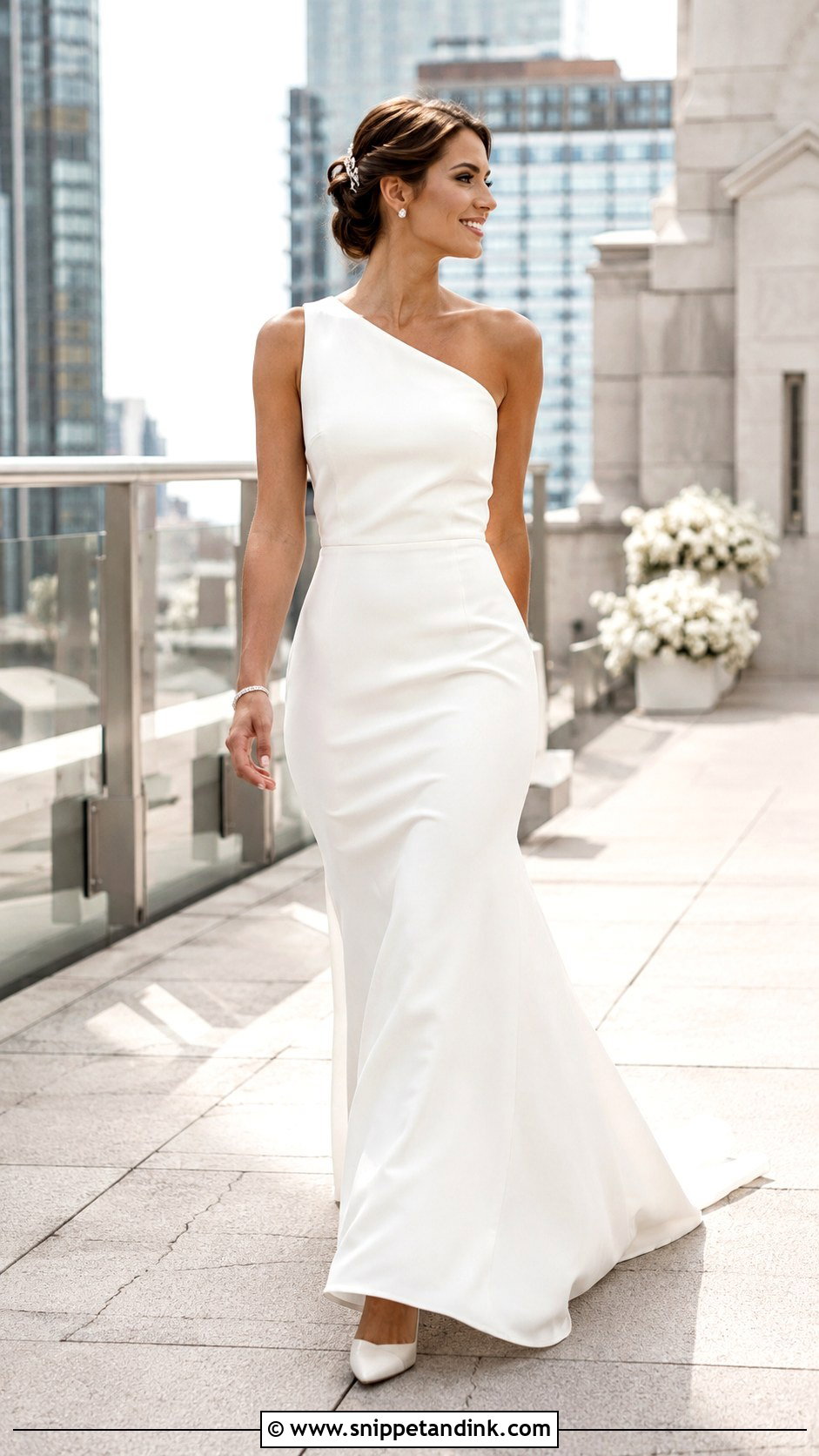 One Shoulder Wedding Dress - Snippet and Ink - 20 Simple But Elegant Wedding Dresses