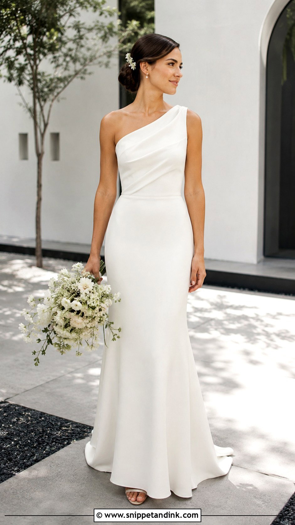One Shoulder Wedding Dress - Snippet and Ink - 20 Simple Chic Wedding Dress Ideas