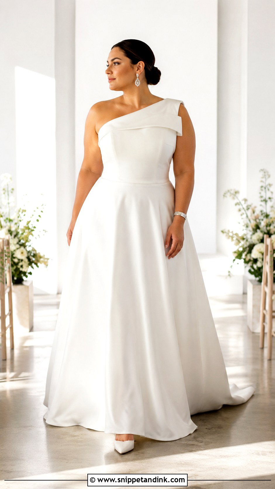 One Shoulder Wedding Dress - Snippet and Ink - 20 Wedding Dresses for Midsize Brides