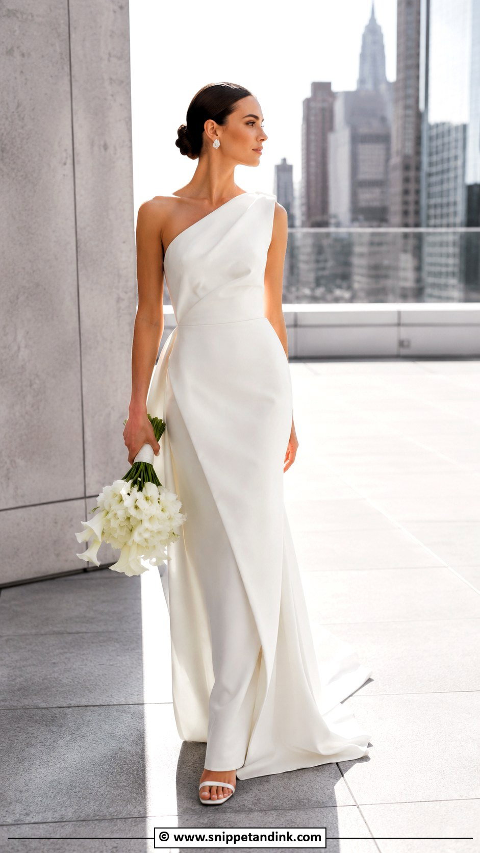 One Shoulder Wedding Dress - Snippet and Ink - 30 Bridal Dress Fashion Ideas