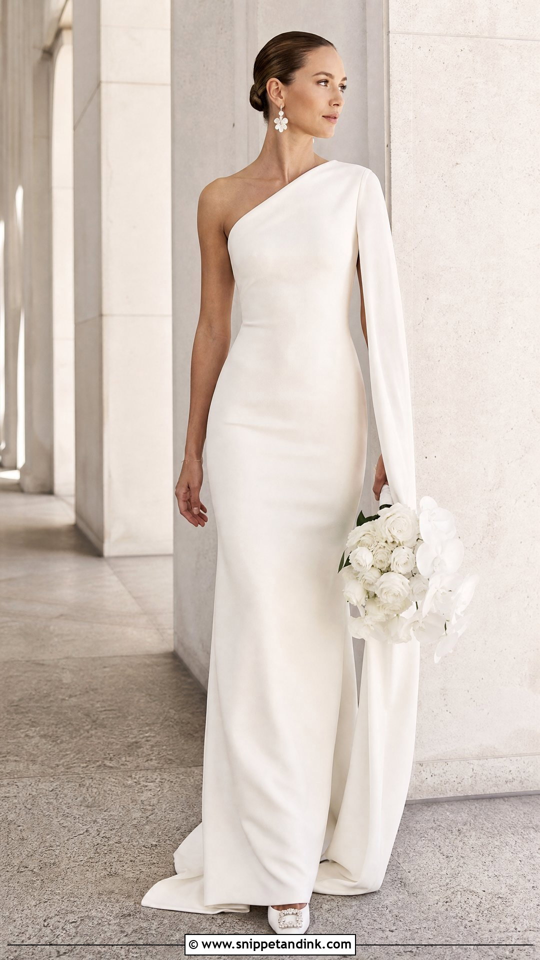 One Shoulder Wedding Dress - Snippet and Ink - 25 Sophisticated Wedding Dress Ideas