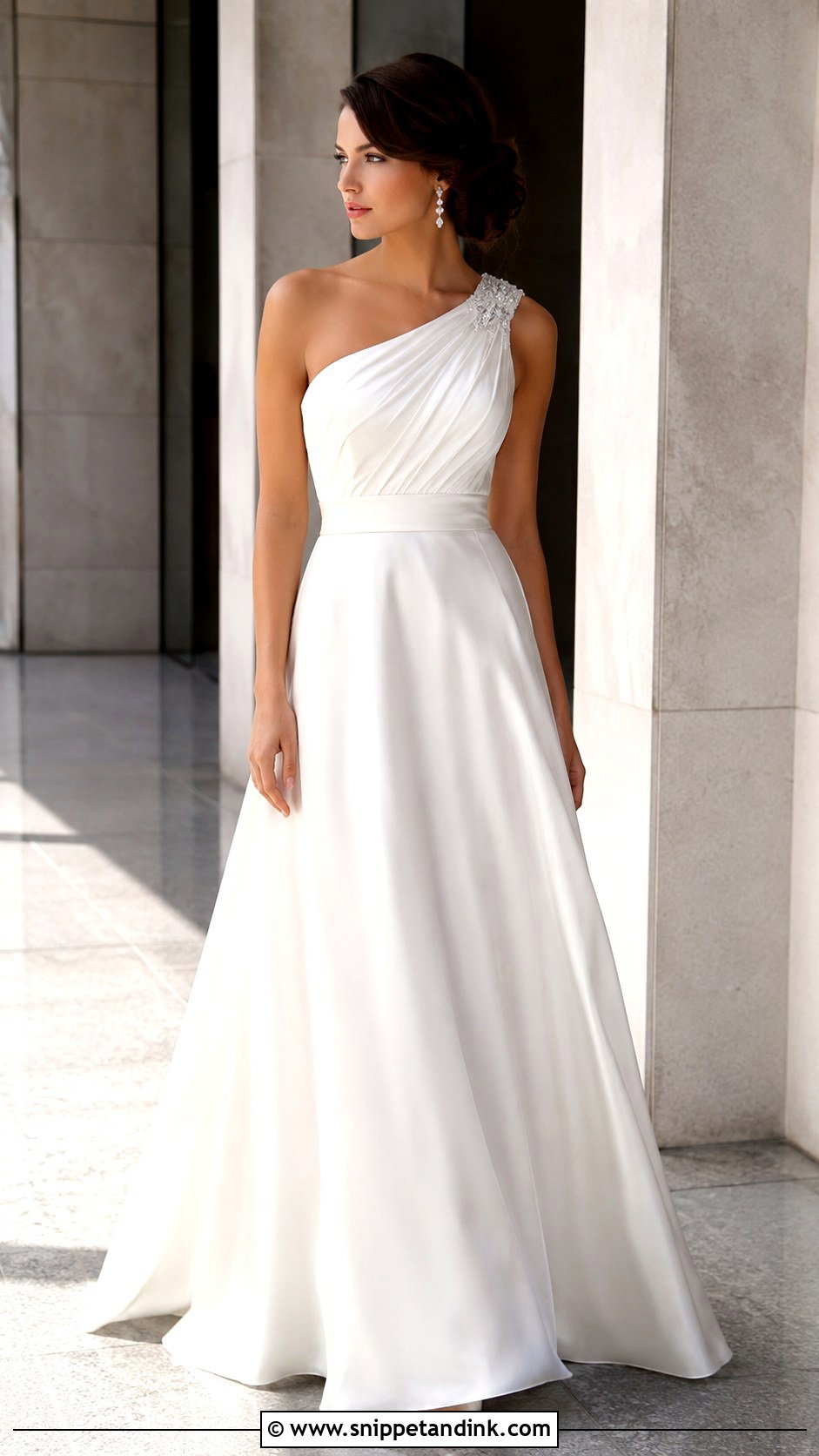 One Shoulder Wedding Dress - Snippet and Ink - 20 2010s Wedding Dress Ideas