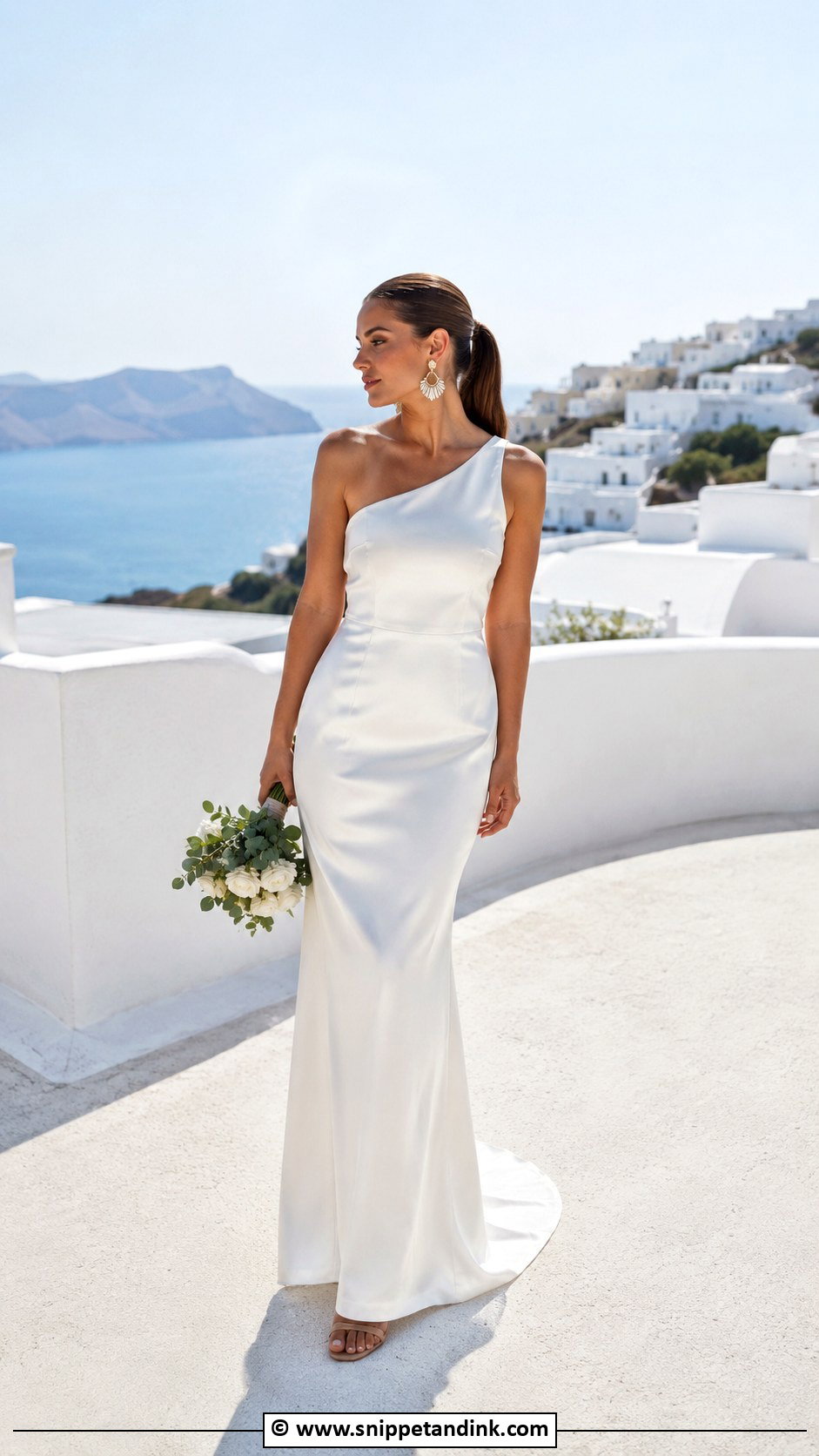 One Shoulder Wedding Dress - Snippet and Ink - 30 Destination Wedding Dress Ideas