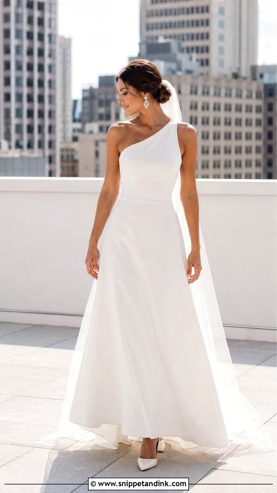 One Shoulder Wedding Dress - Snippet and Ink - 20 Classy Bride Dress Ideas
