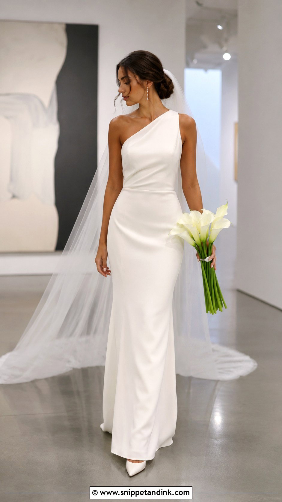 One Shoulder Wedding Dress - Snippet and Ink - 20 Classy Simple Bride Dress Ideas