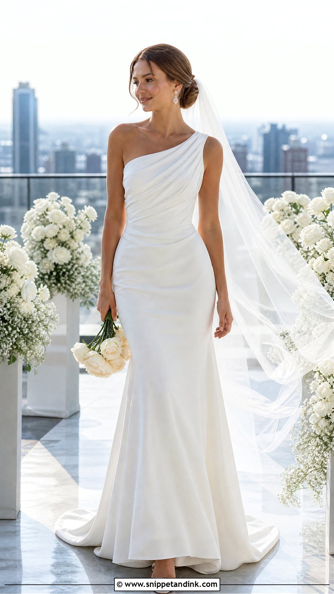 One Shoulder Wedding Dress - Snippet and Ink - 20 Romantic Simple Elegant Wedding Dress Ideas