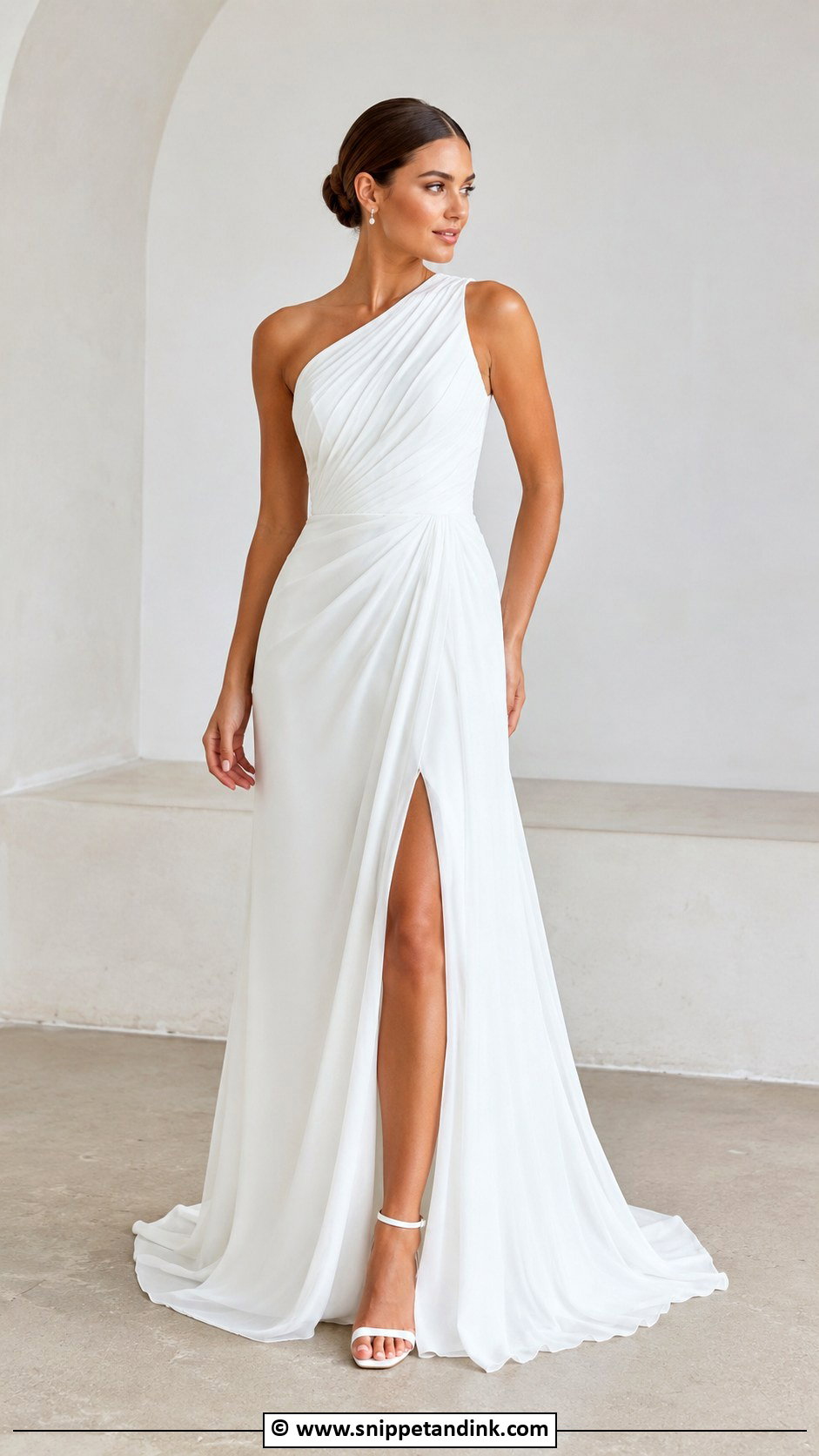 One Shoulder Wedding Dress - Snippet and Ink - 30 Flowy Wedding Dress Ideas