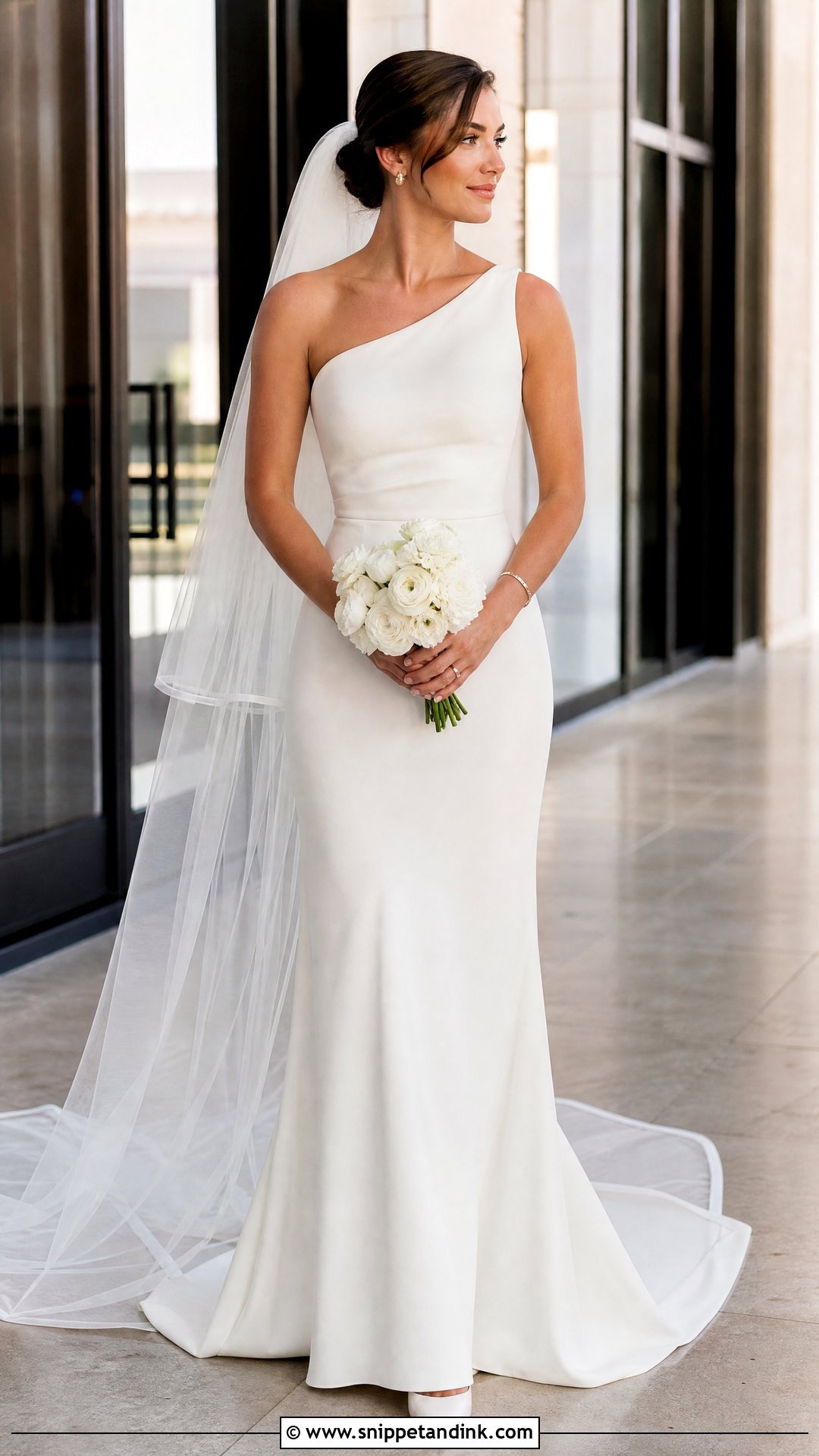 One Shoulder Wedding Dress - Snippet and Ink - 20 Simple Minimalist Wedding Dress Ideas