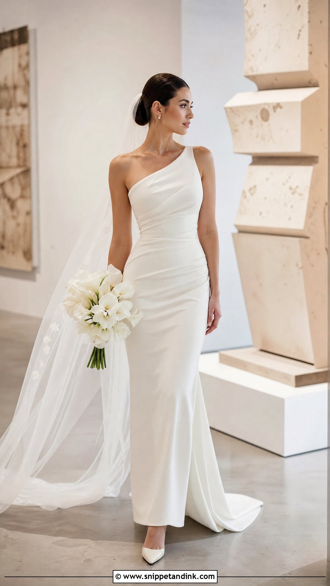One Shoulder Wedding Dress - Snippet and Ink - 20 Simple Plain Wedding Dress Ideas