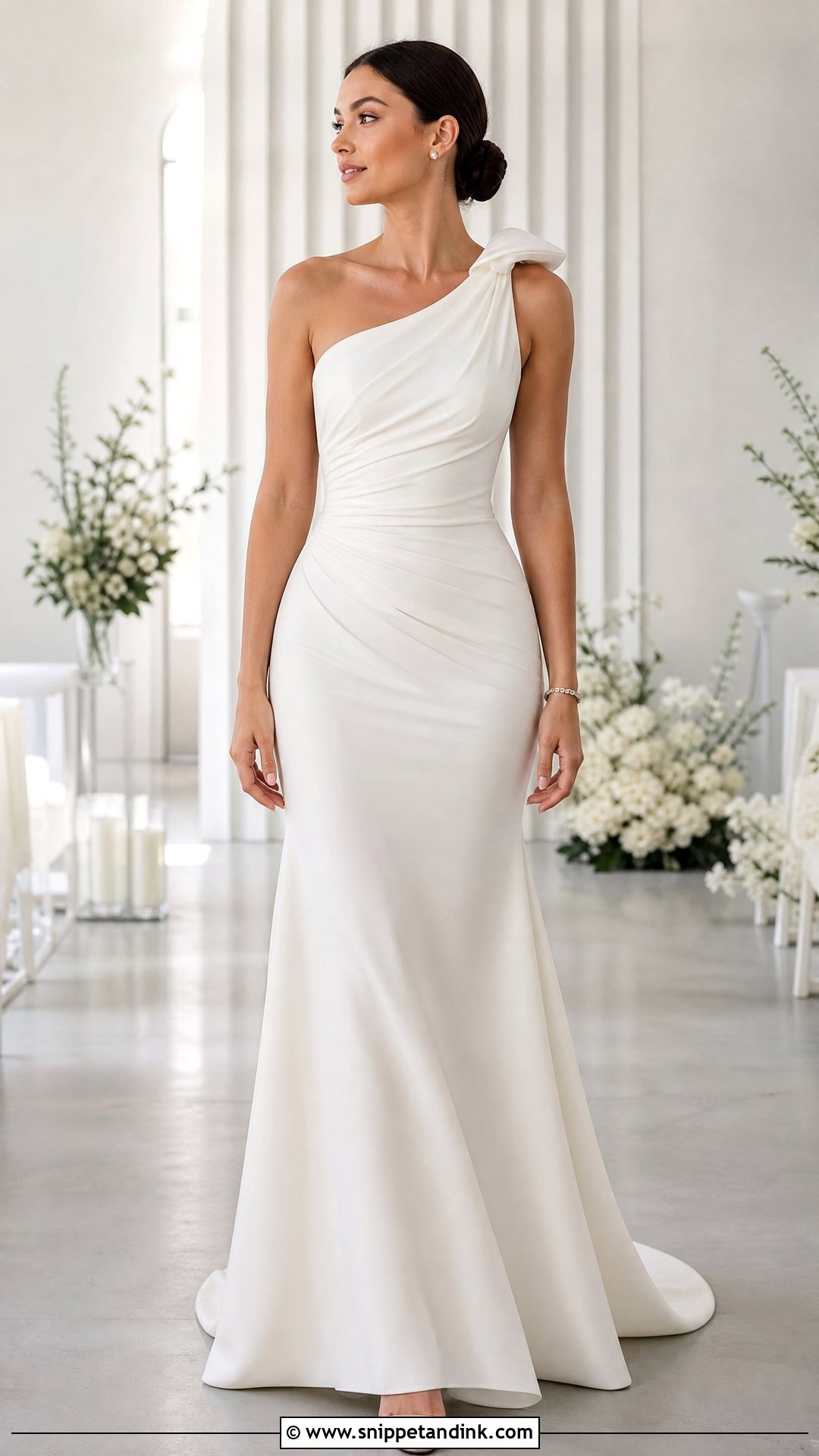 One Shoulder Wedding Dress - Snippet and Ink - 20 Small Bust Wedding Dress Ideas