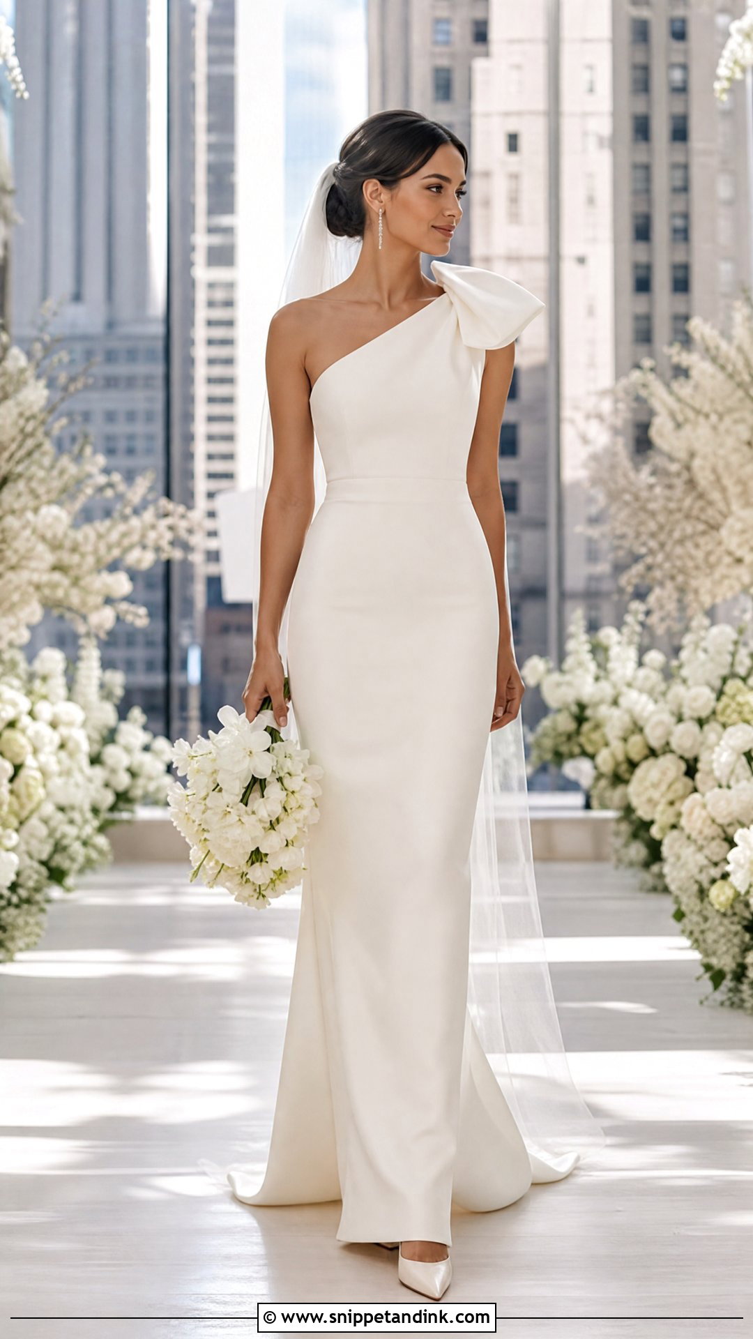 One Shoulder Wedding Dress - Snippet and Ink - 20 Small Bust Wedding Dresses