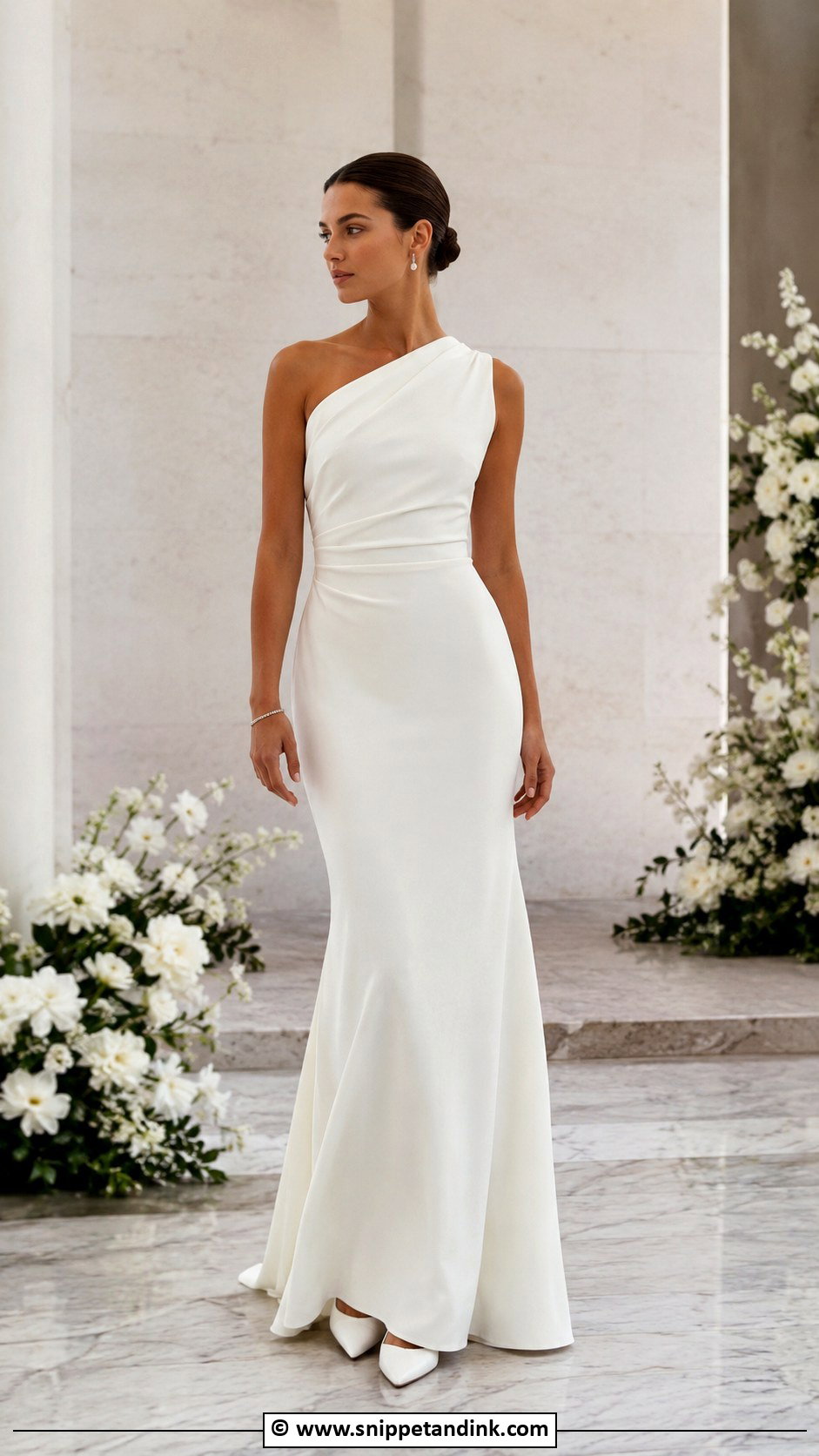 One Shoulder Wedding Dress - Snippet and Ink - 30 Stylish Wedding Dresses