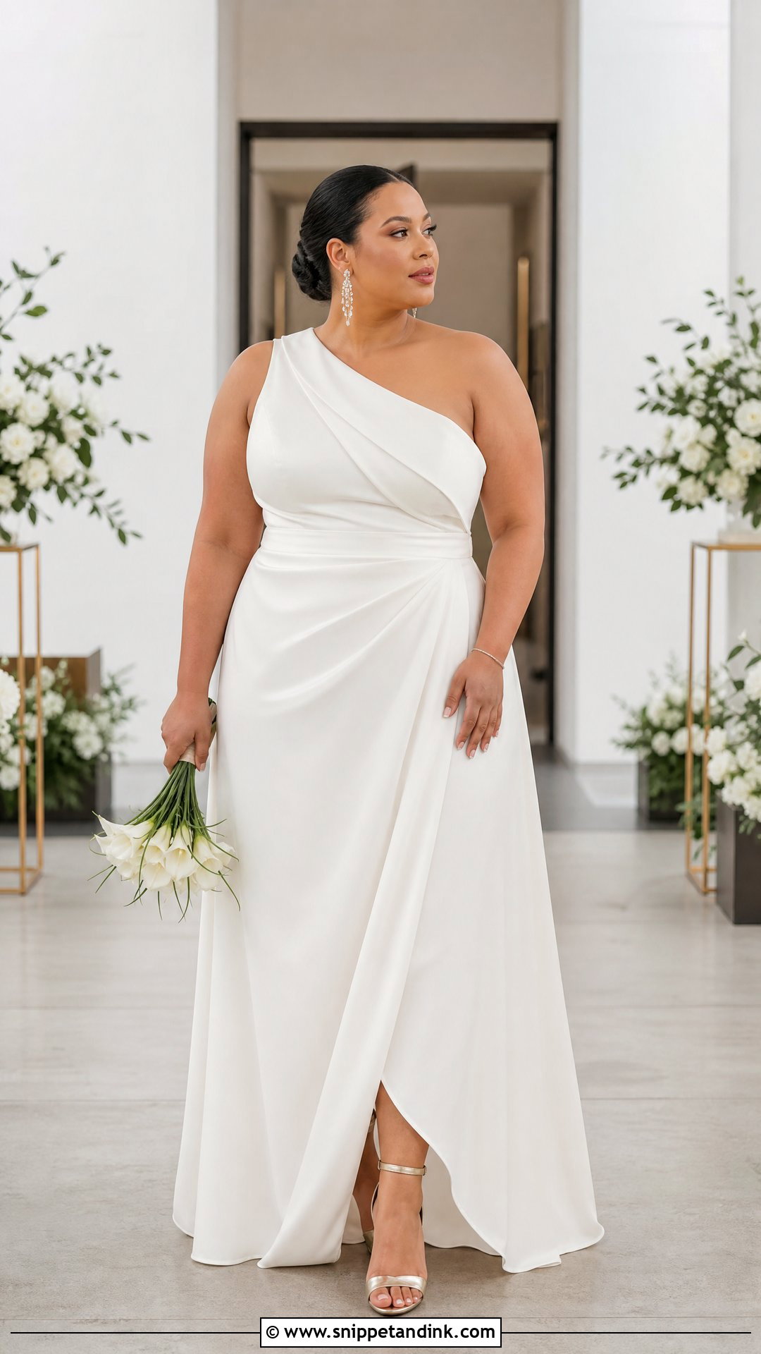 One Shoulder Wedding Dress - Snippet and Ink - 20 Wedding Dresses for Chubby Brides