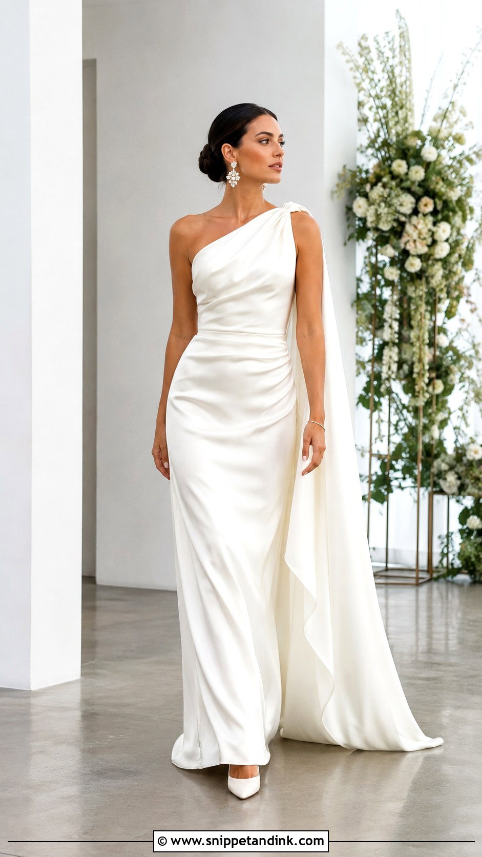 One Shoulder Wedding Dress - Snippet and Ink - 20 Ladies Wedding Dress Ideas