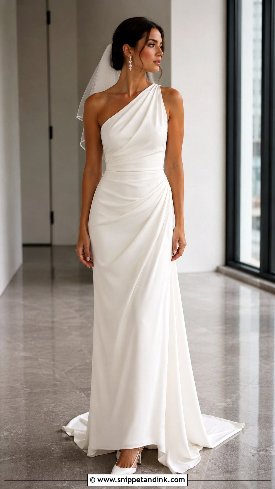 One Shoulder Wedding Dress - Snippet and Ink - 20 Modern Romantic Wedding Dress Ideas