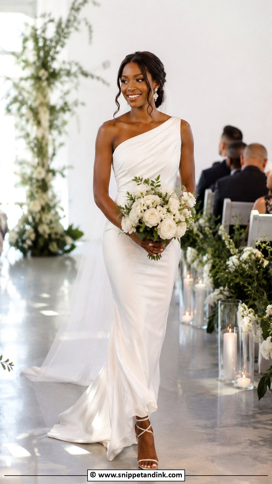 One Shoulder Wedding Dress - Snippet and Ink - 30 Wedding Dresses Black Women