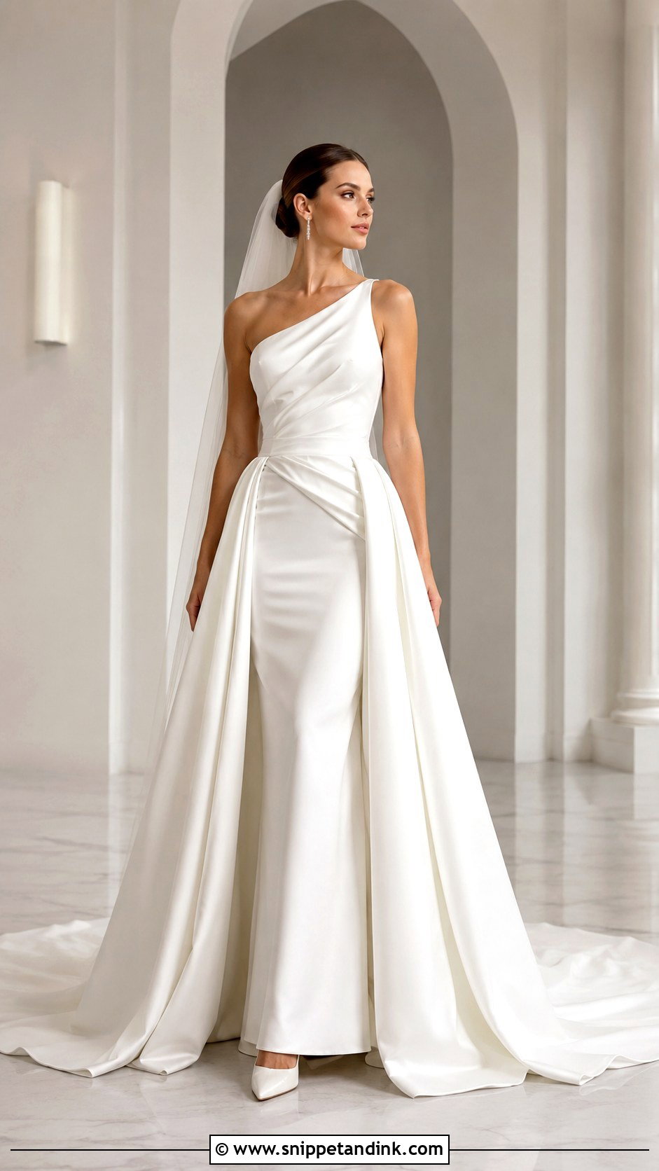 One Shoulder Wedding Dress With Detachable Skirt - Snippet and Ink - 20 Wedding Dresses with Detachable Skirt