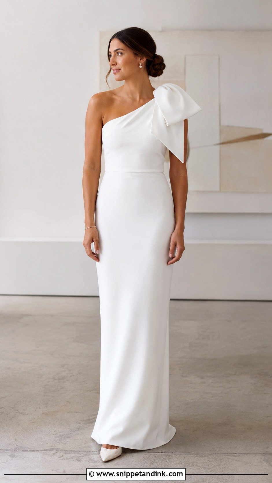 One Shoulder Wedding Dress with Bow - Snippet and Ink - 20 Wedding Dresses with Bow