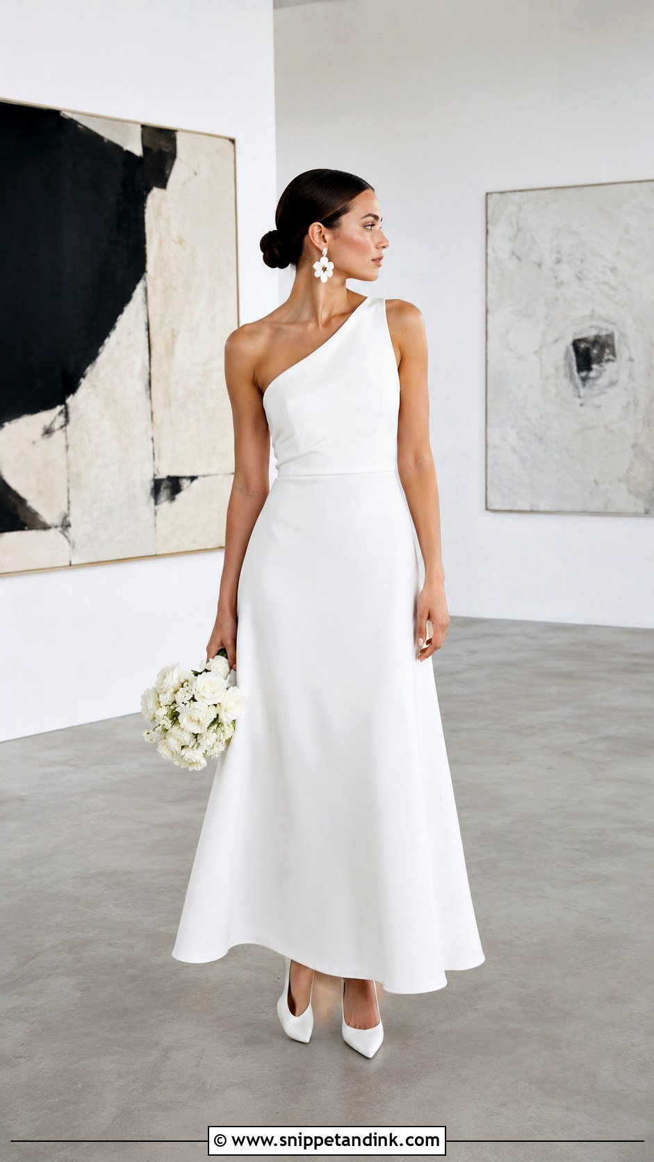 One Shoulder Wedding Gown - Snippet and Ink - 20 Modern Minimalist Wedding Gown Ideas
