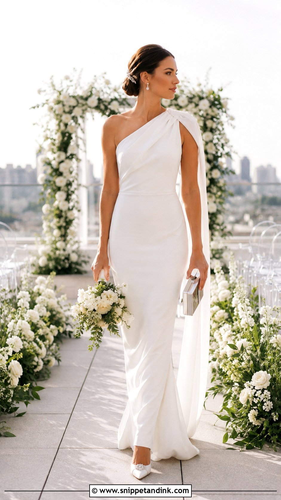 One Shoulder Wedding Gown - Snippet and Ink - 20 Modern Wedding Gown Ideas