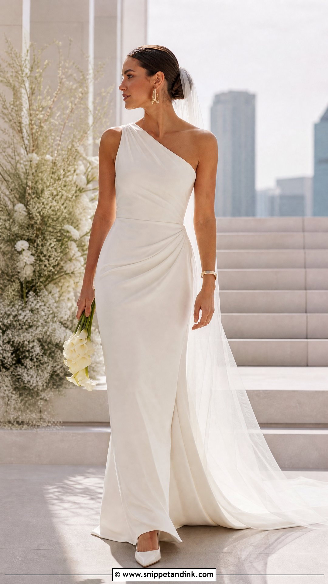 One Shoulder Wedding Gown - Snippet and Ink - 25 Dream Wedding Gown Ideas