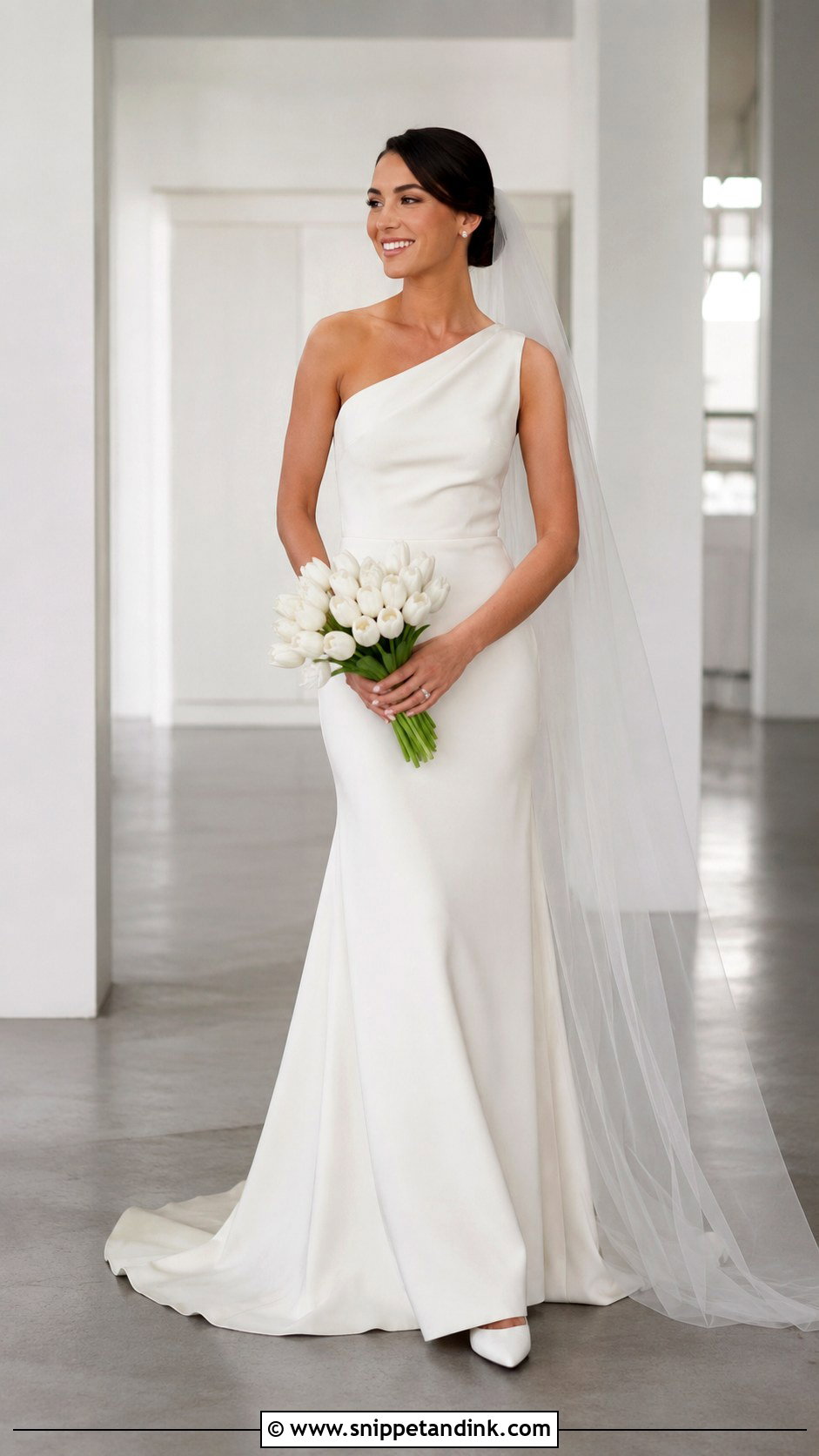 One Shoulder Wedding Gown - Snippet and Ink - 20 Elegant Simple Wedding Gowns