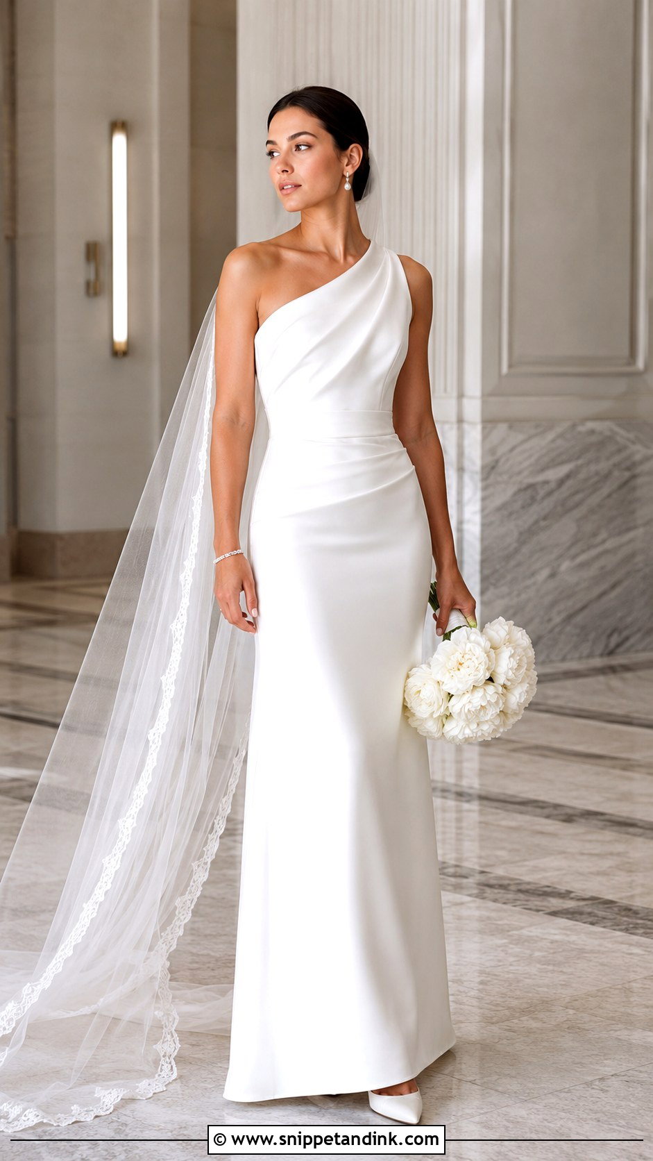 One Shoulder Wedding Gown - Snippet and Ink - 20 Latest Wedding Gowns Bridal Collection