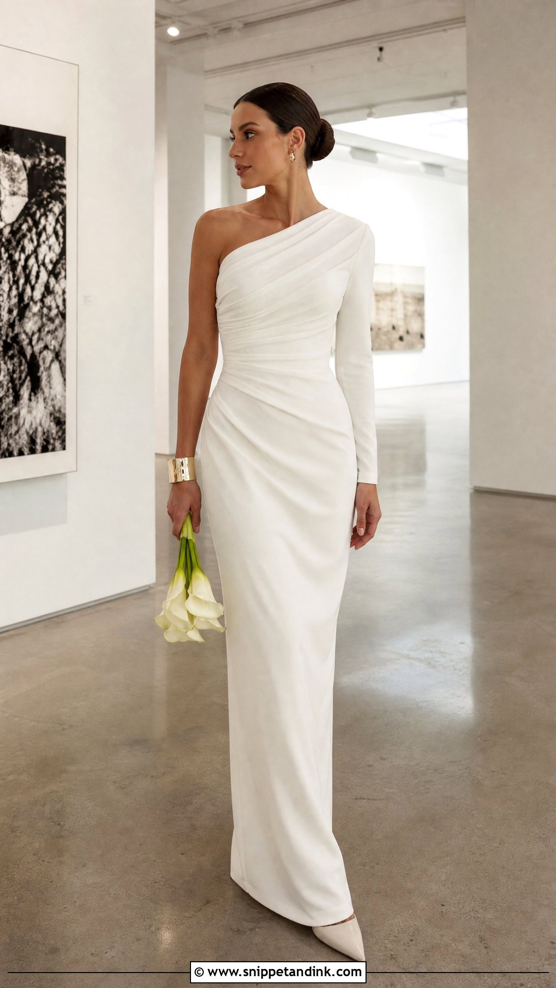 One Shoulder White Silk Wedding Dress - Snippet and Ink - 20 White Silk Wedding Dress Ideas