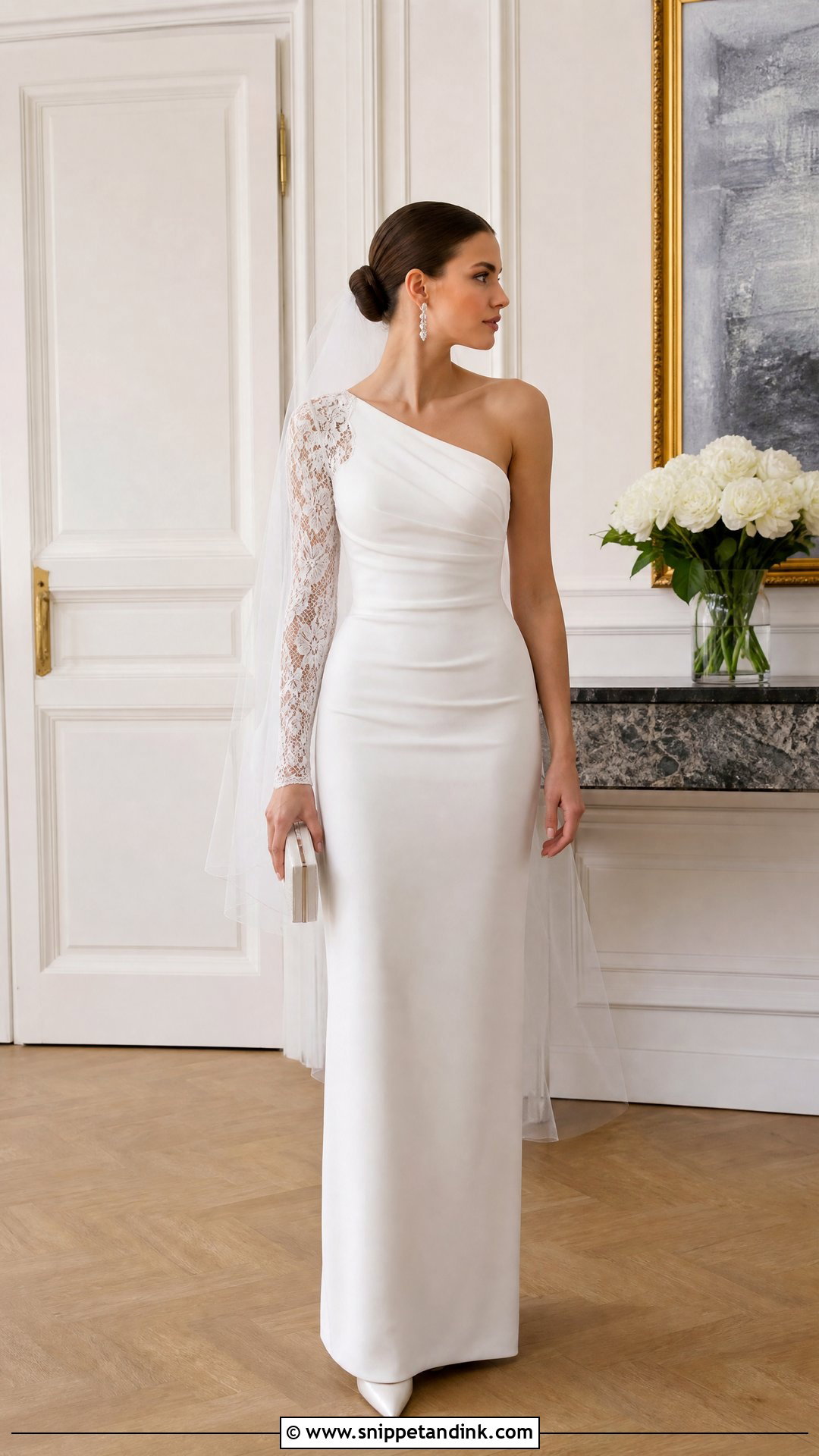 One Strap Long Sleeve Wedding Dress - Snippet and Ink - 20 One Strap Wedding Dress Ideas